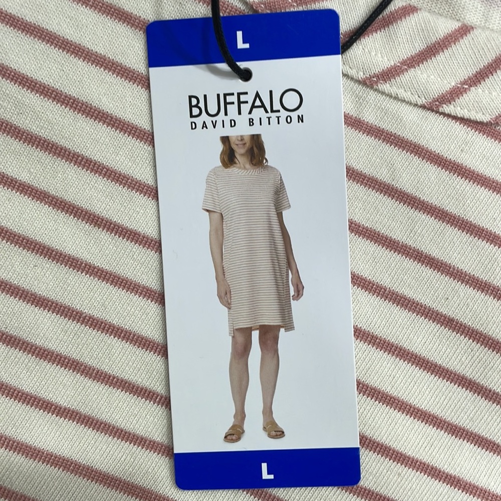 Buffalo David Bitton Pink Stripe Dress- Size L